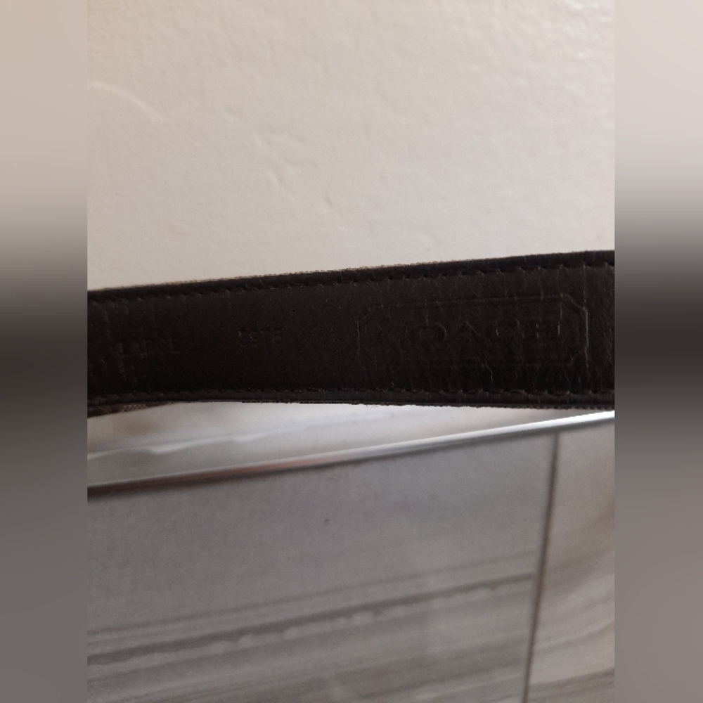 Coach Skinny Leather Canvas Signature C Belt - Picture 7 of 16